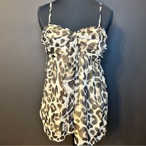 Y2K Romeo & Juliet Couture Animal Print Strapless Dress